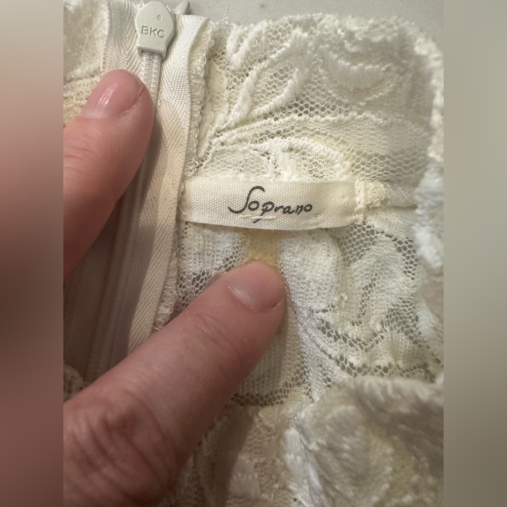 Soprano White/Cream Lace Illusion Dress-Size Medium - Picture 3 of 4